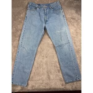 Levi's 505 Jeans Size 34x30 Light Wash Blue Straight Leg Classic Denim Casual